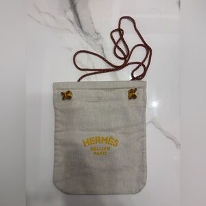 Hermes Beige Crossbody Bag with Yellow Accents